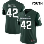 Youth Michigan State Spartans NCAA #42 Carson Casteel Green NIL 2022 Authentic Nike Stitched College Football Jersey WO32V73RN